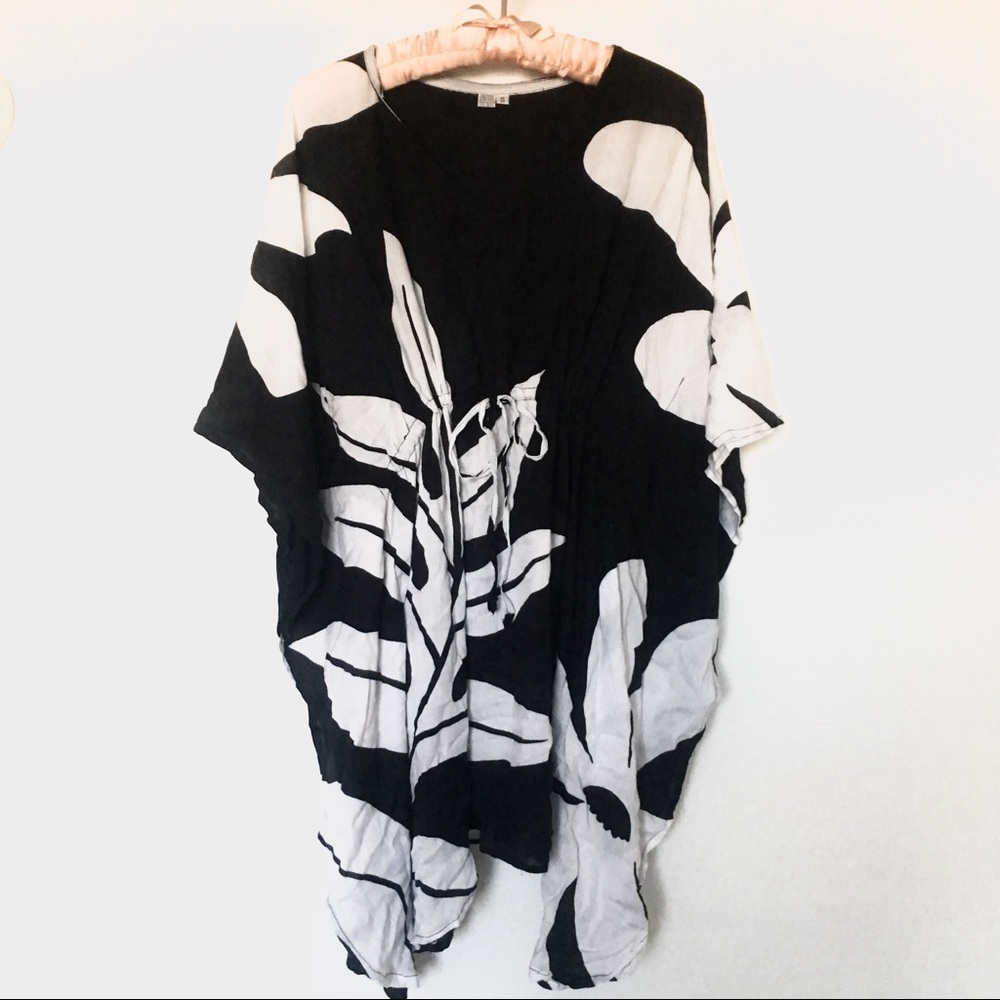 Hawaiian Floral Print Wing Drawstring Dress